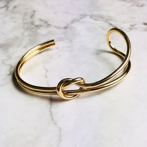 New! Love Knot Gold Cuff Bangle Bracelet